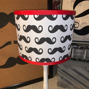 Mustache Print Lamp with white stand